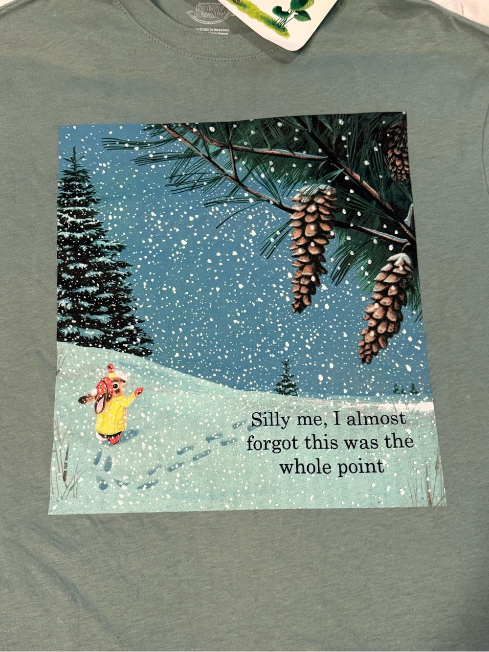 Richard Scary I Am A Bunny Book NEW Graphic T-Shirt Sage Green